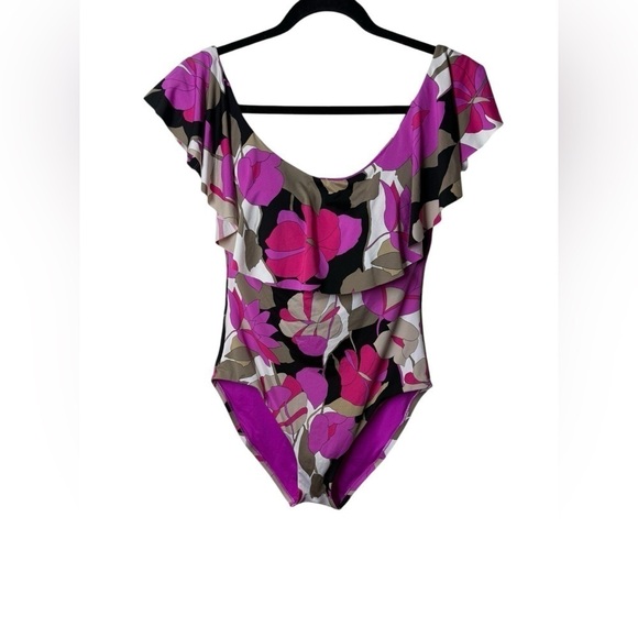 Trina Turk Lynx Gemini One Piece Swimsuit Size 10 - Picture 2 of 6